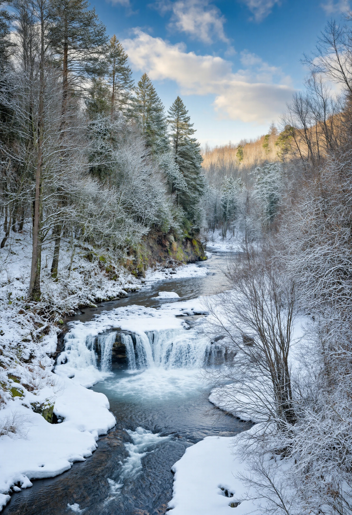 Snowy Waterfall Scene #40201