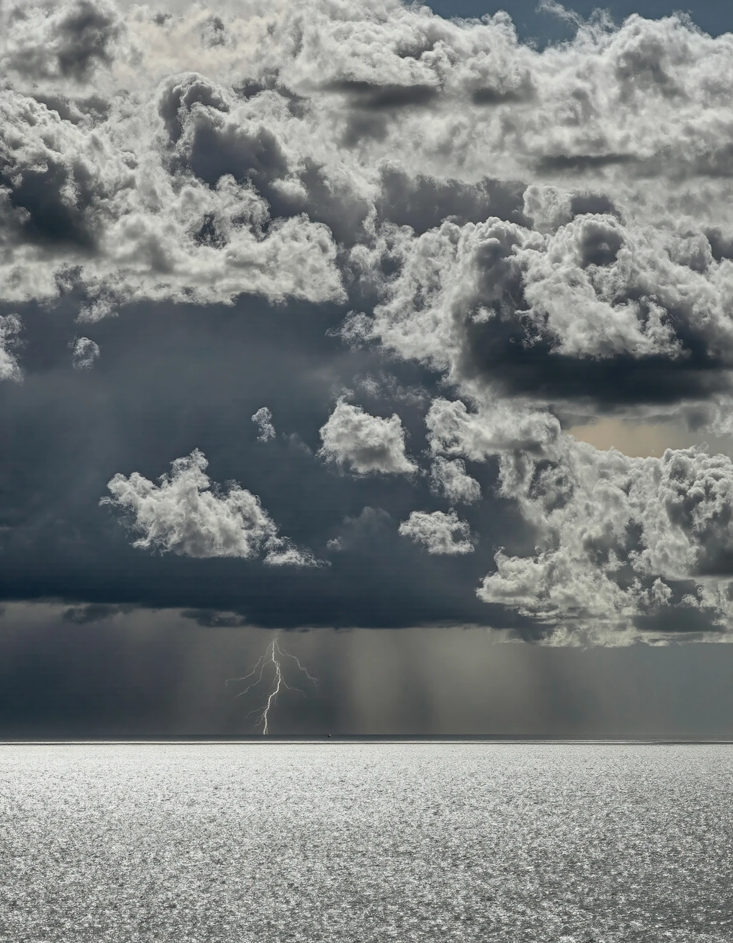Stormy Sky Over Ocean with Lightning Strike #40204
