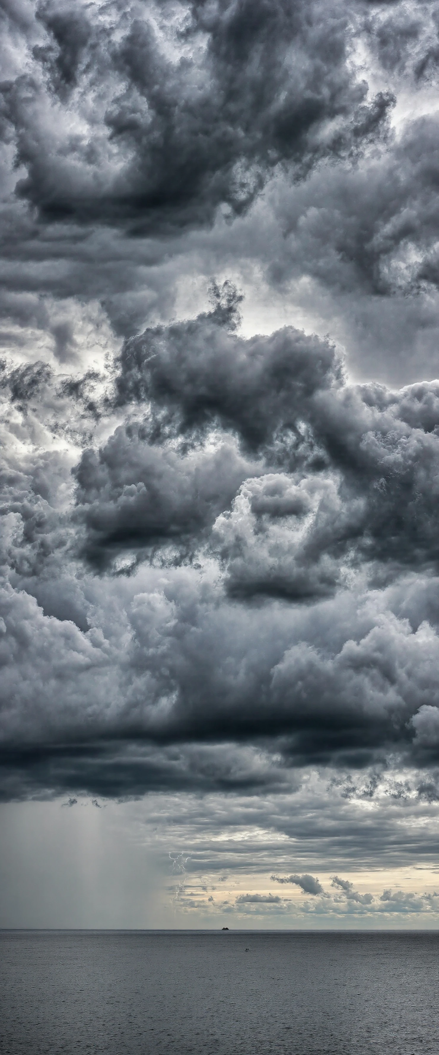 Stormy Sky Over Ocean with Lightning Strike #40206