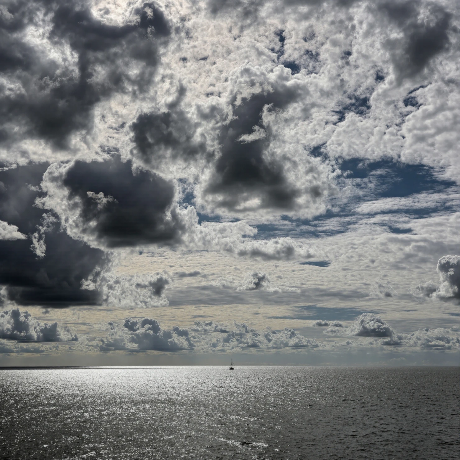 Stormy Sky Over Ocean with Lightning Strike #40209