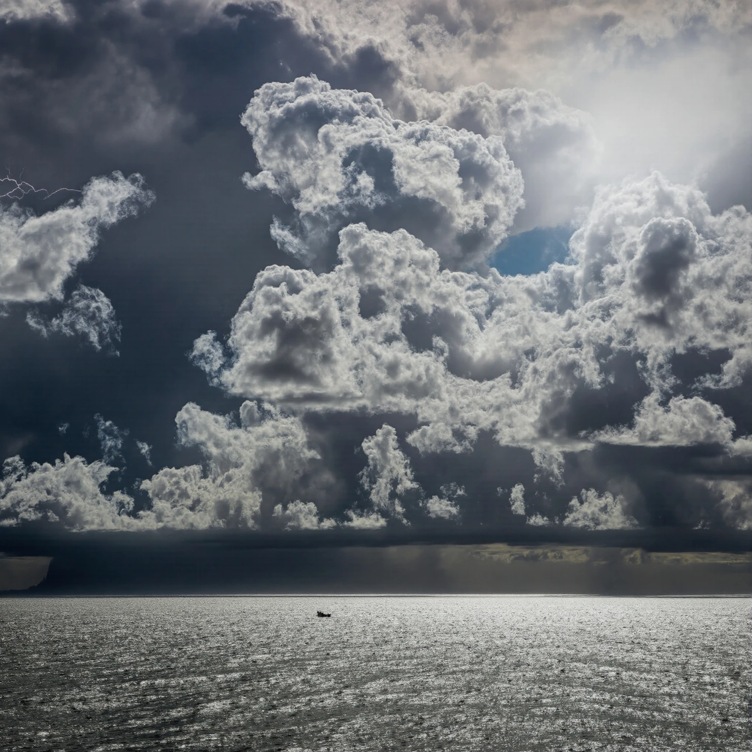 Stormy Sky Over Ocean with Lightning Strike #40210
