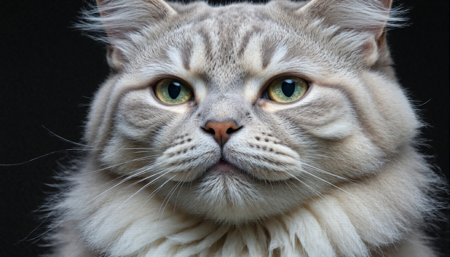 Close-up Portrait of a Domestic Tabby Cat with Striking Green Eyes #40230
