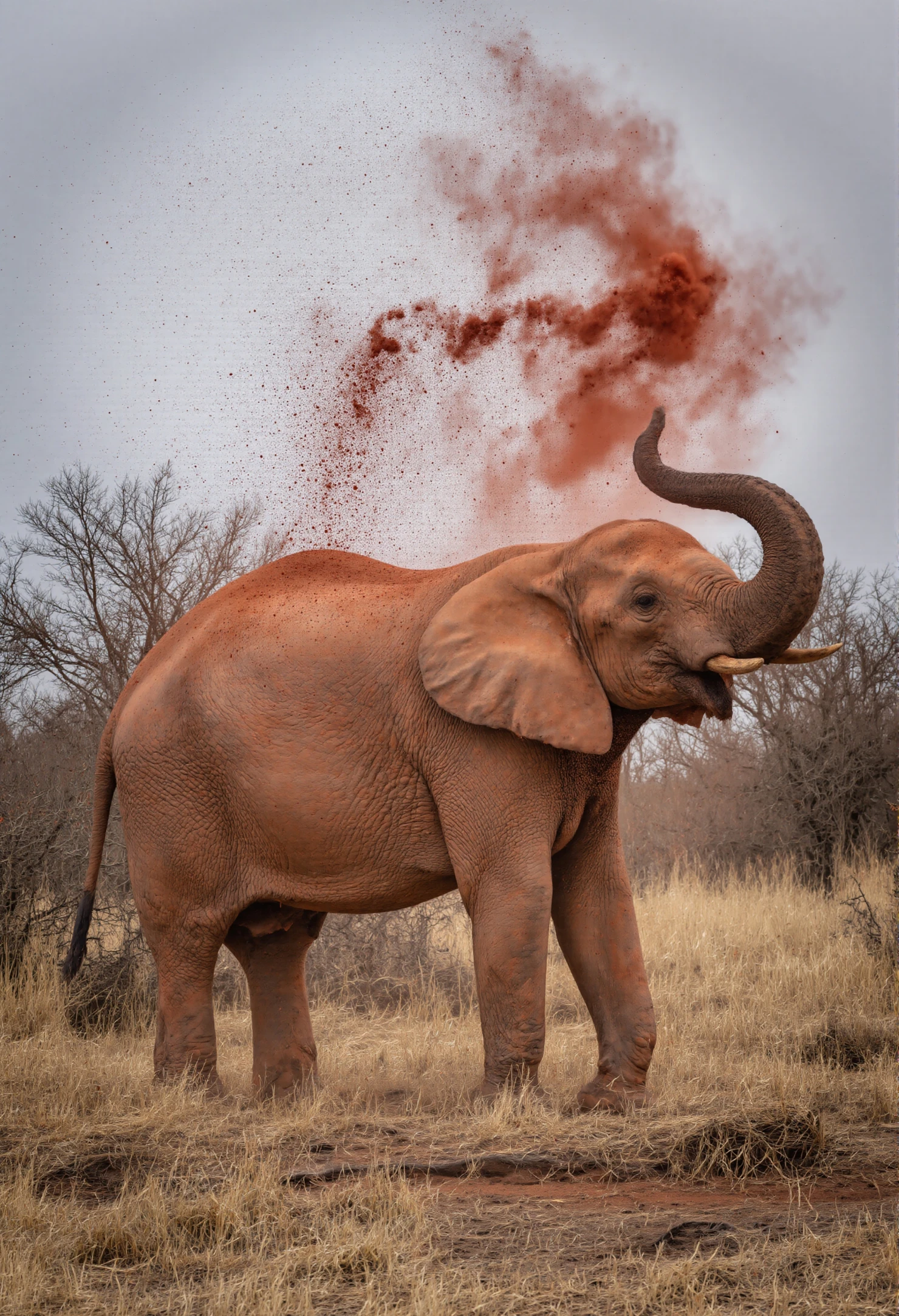 Elephant Dust Bathing in Nature #40257