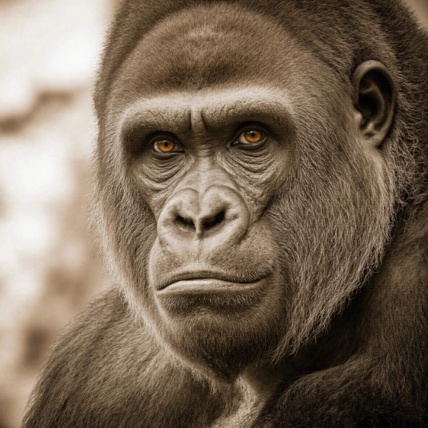 Majestic Gorilla Gaze A CloseUp Portrait #40284