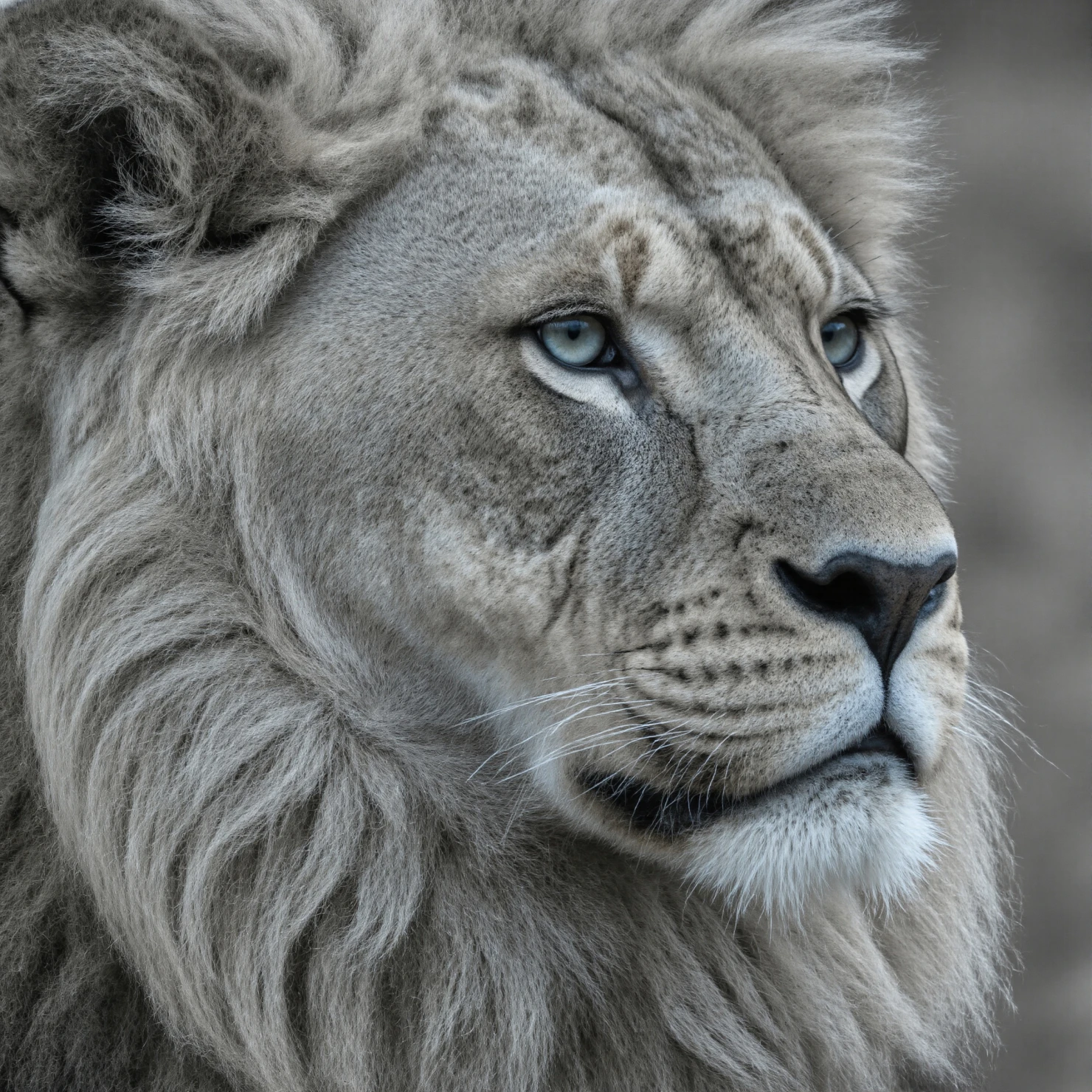Majestic Lion A Close-Up Portrait with Intense Gaze #40287