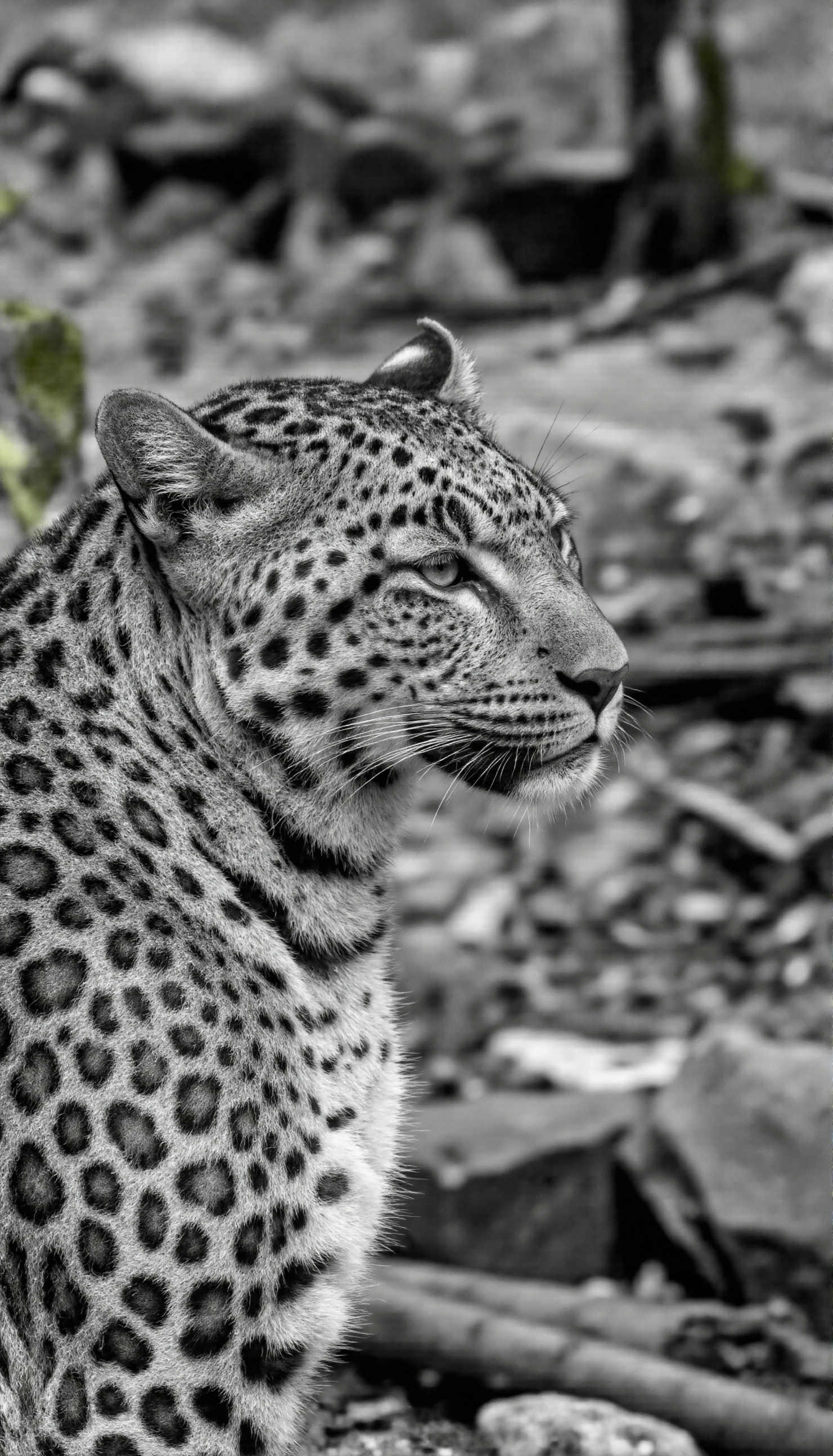 Leopard Profile in Monochrome with Selective Color #40301