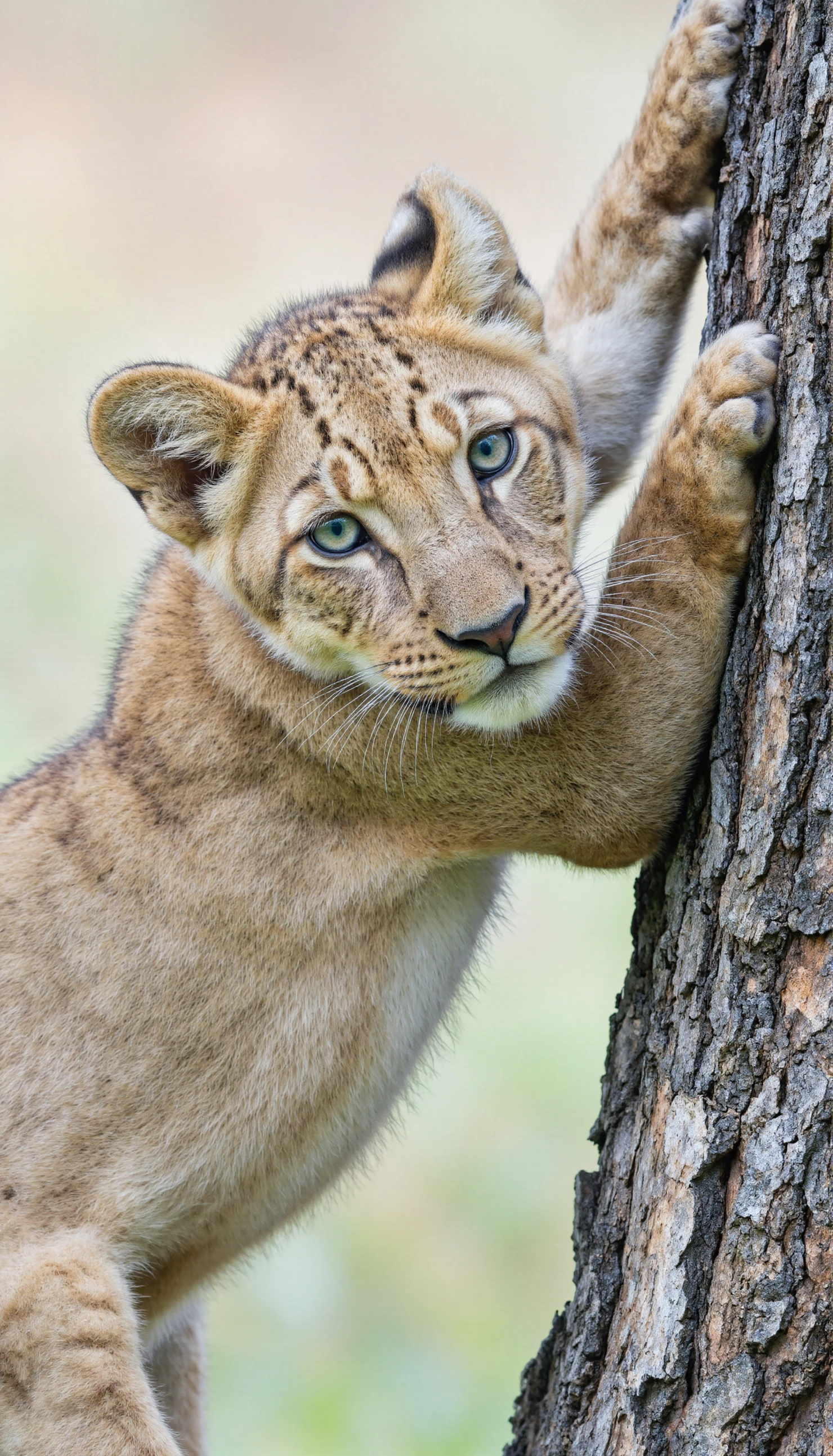 Lion Cub Climbing Tree #40305