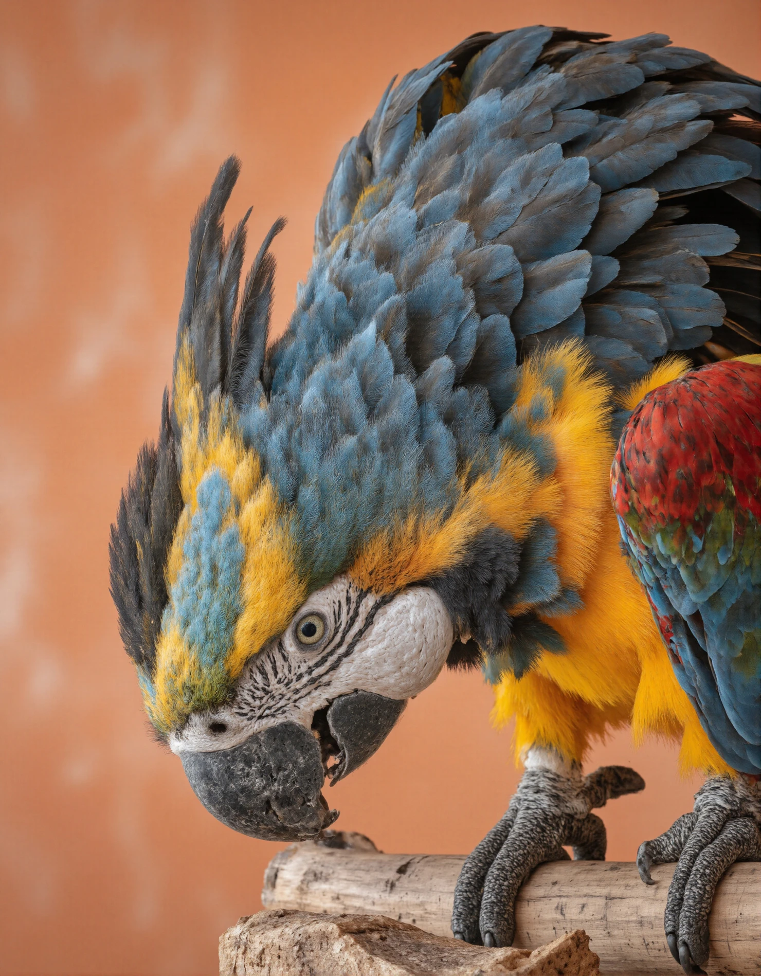 Blue-and-Yellow Macaw Perched on a Branch #40334