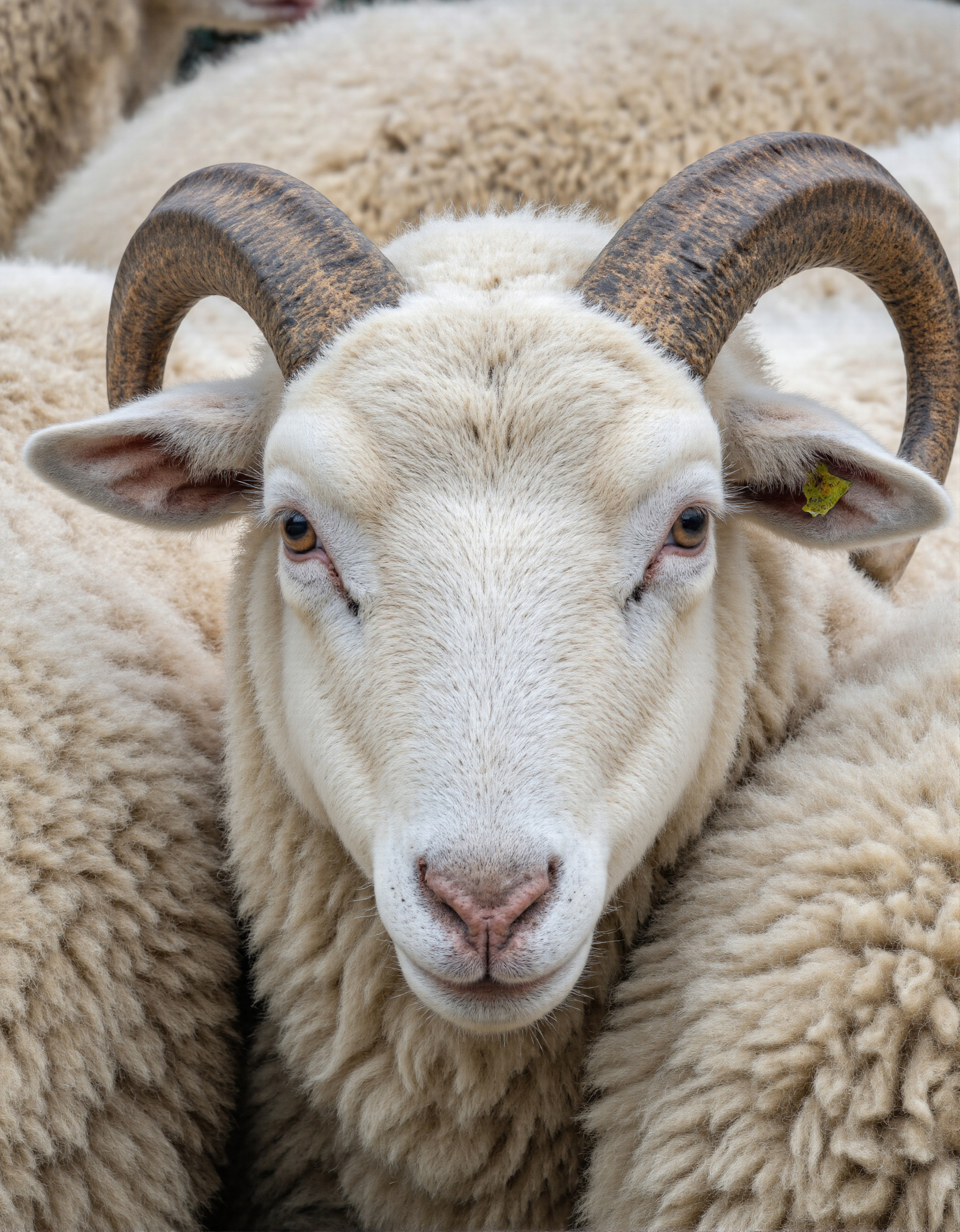 Close-up of a Ram with Curly Horns #40435