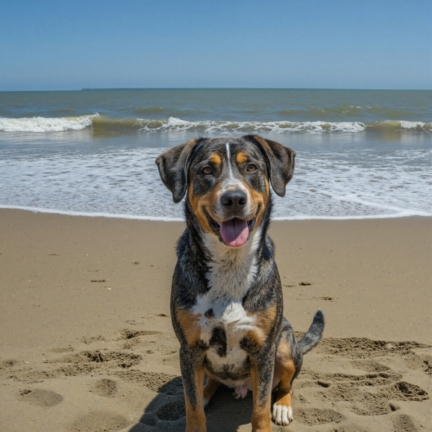 Happy Dog at the Beach Enjoying the Sun #40372