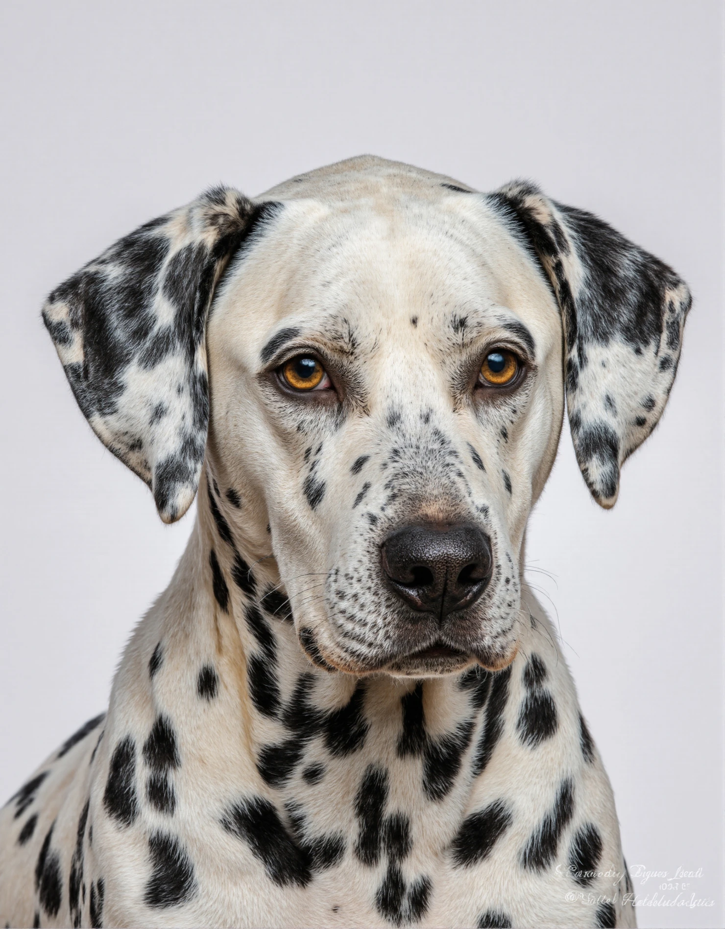 Close-up portrait of a beautiful Dalmatian dog with black spots #40374