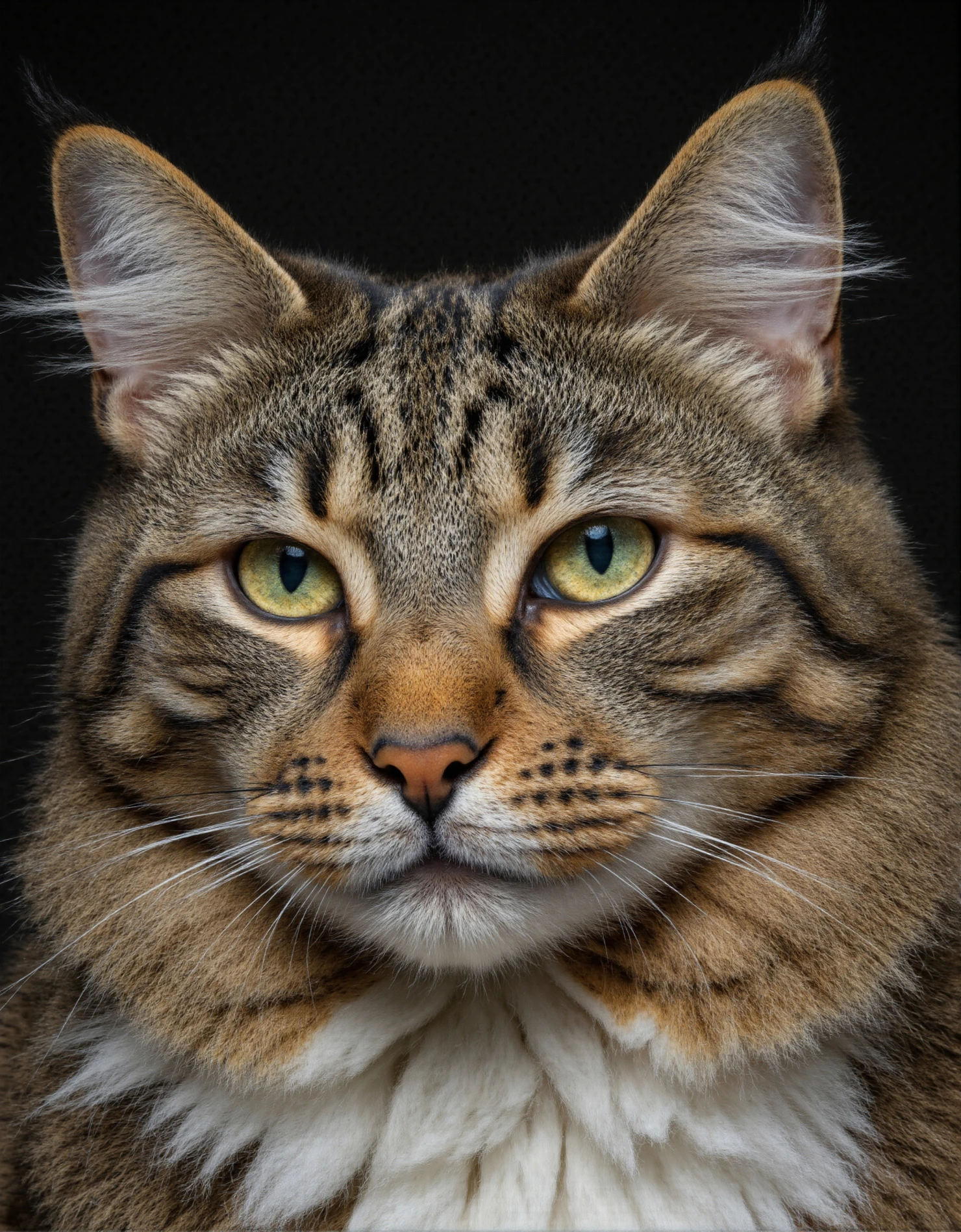 Majestic Maine Coon Cat Portrait Close-Up of a Fluffy Feline Face #40377