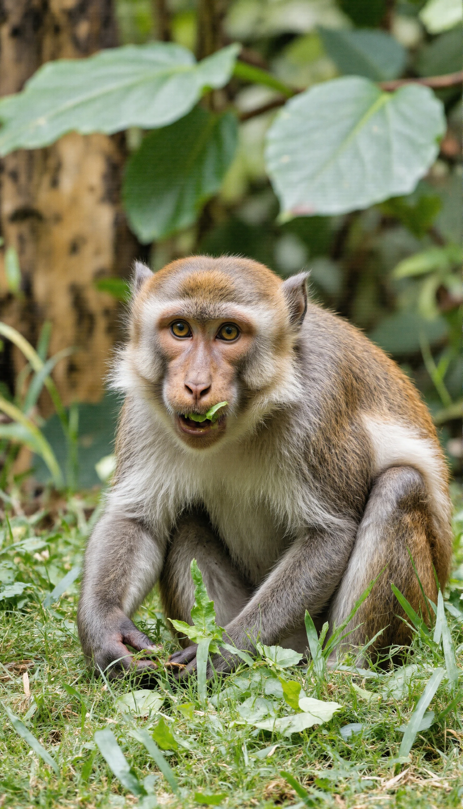 Monkey Eating Leaves #40458