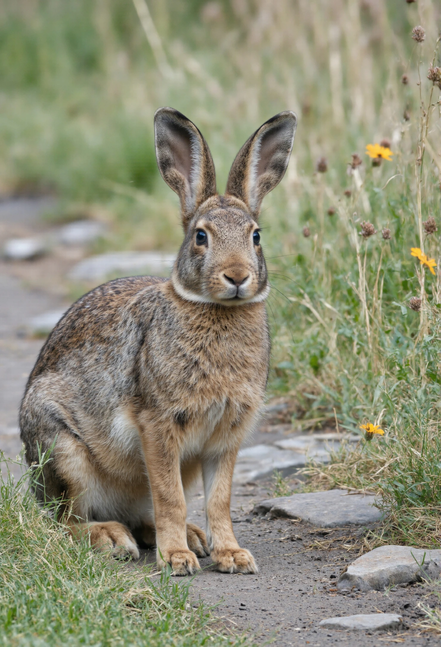 Brown Hare Sitting on a Path #40465