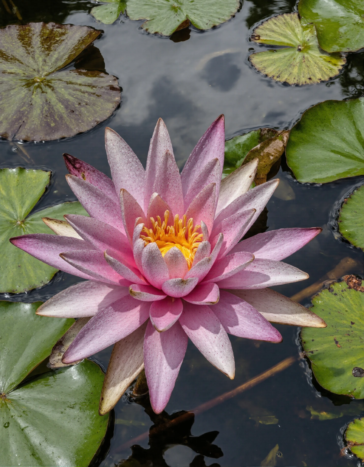 Vibrant Pink Water Lily Blooming in a Pond #40520