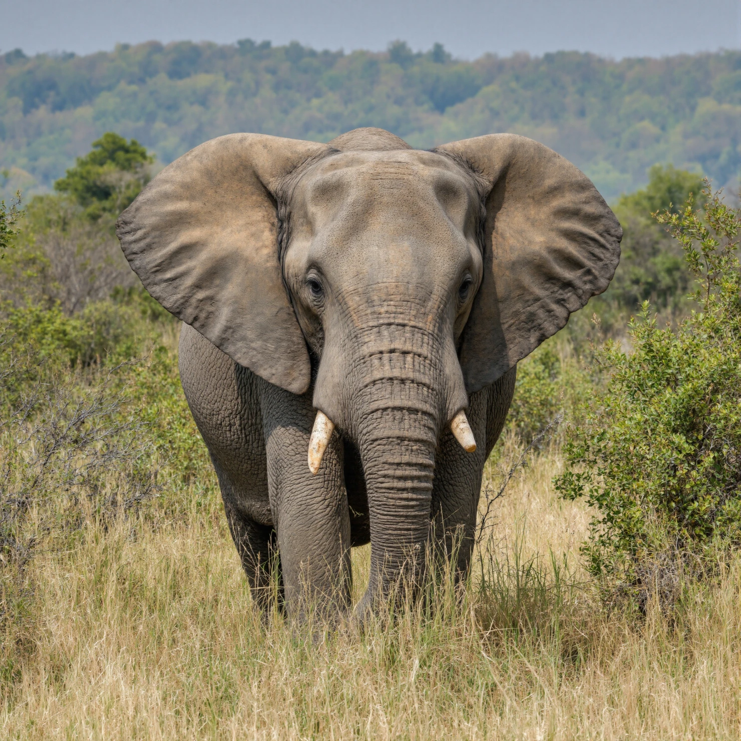 Majestic African Elephant Standing in the Wild Savanna #40642