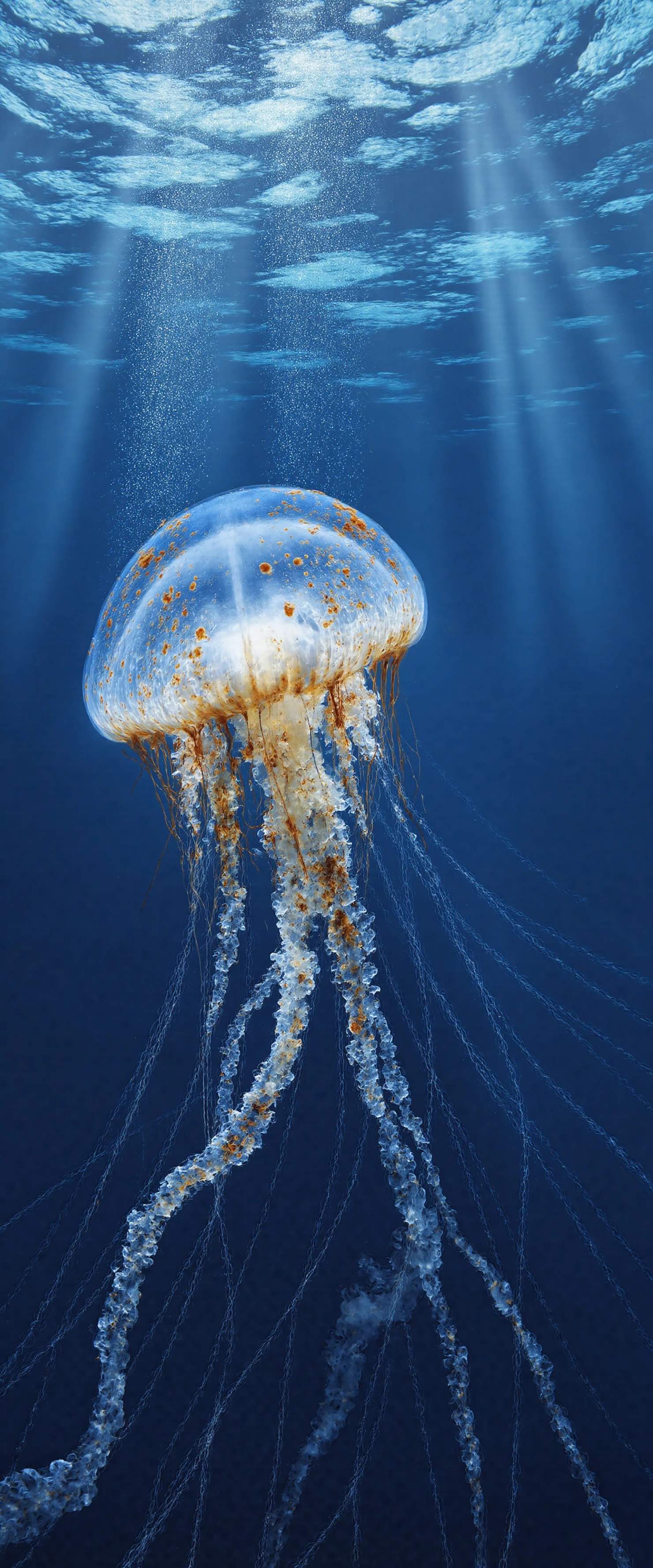 Ethereal Jellyfish in Sunlit Ocean Depths #40655