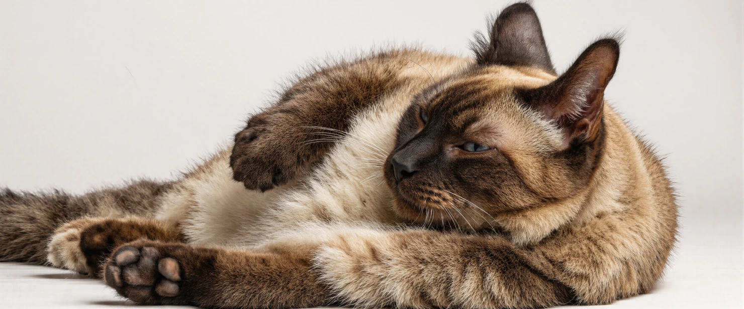 Relaxed Siamese Cat Lying Down #40656