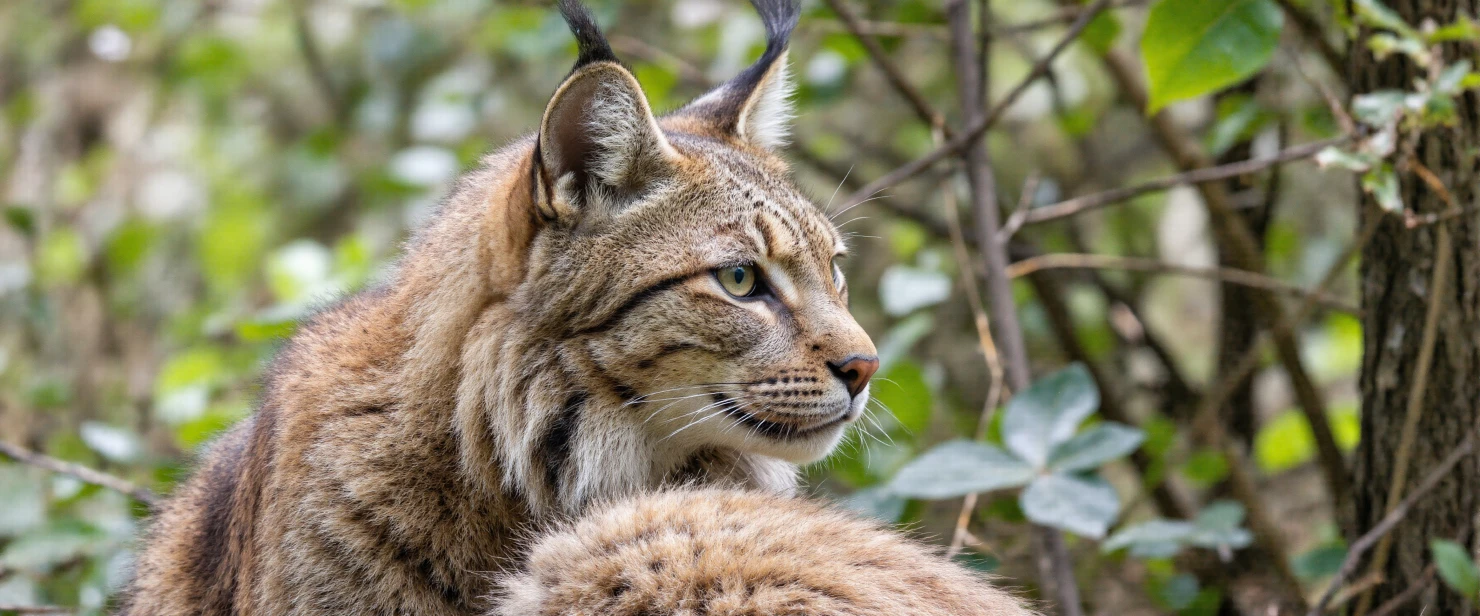Intense Gaze of a Wild Lynx in a Forest Setting #40673