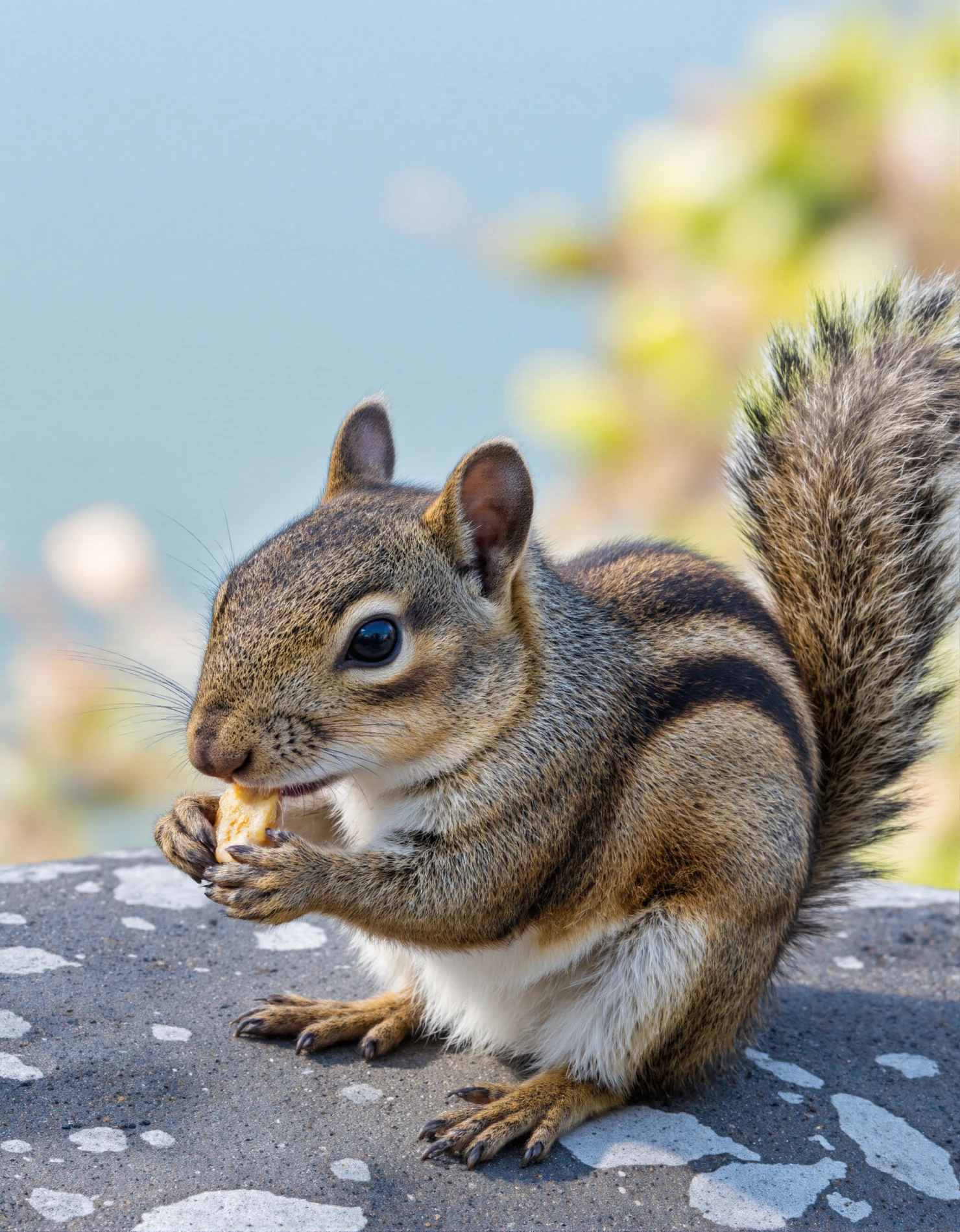 Striped Squirrel Enjoying a Nut #40688