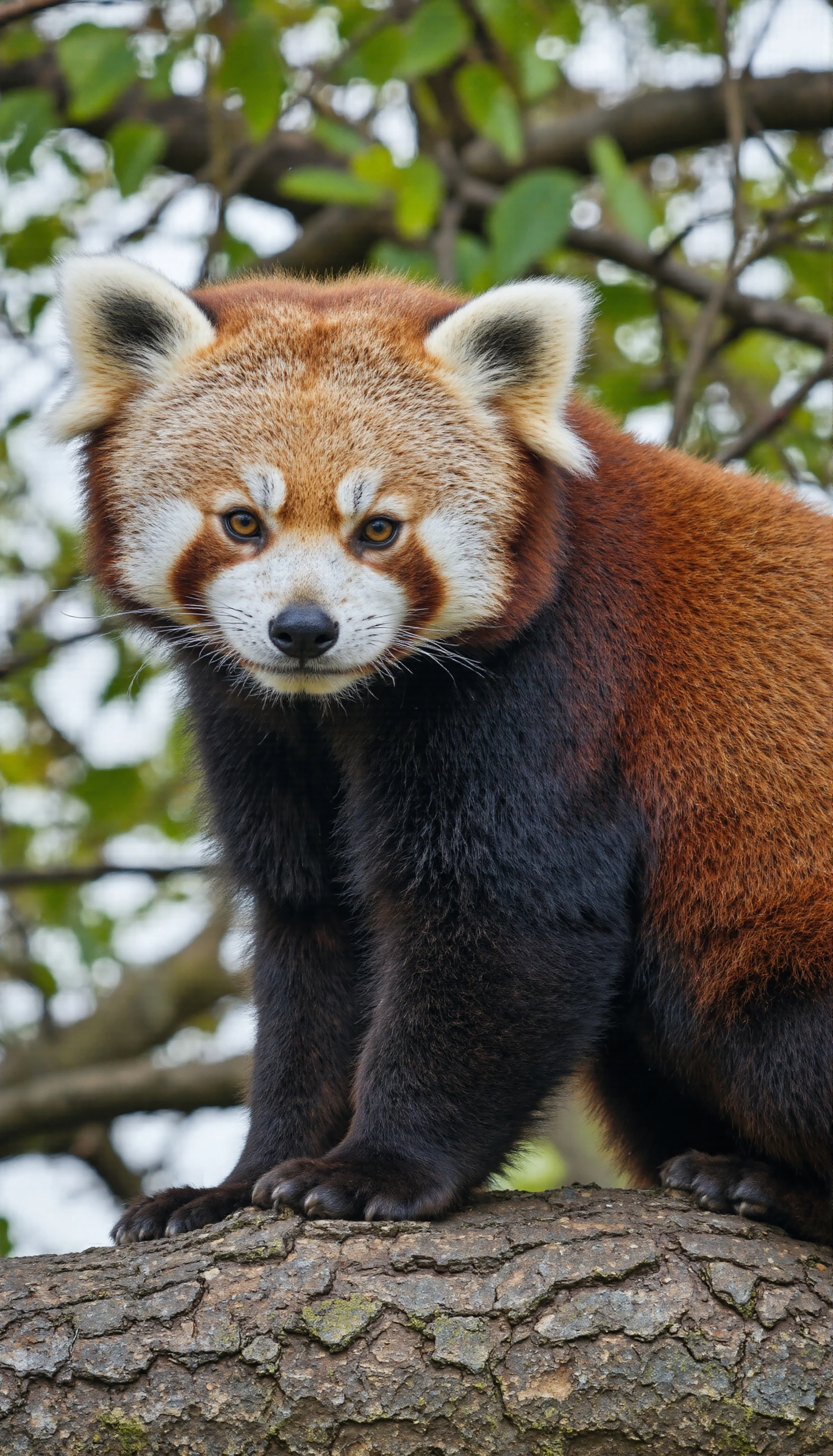Curious Red Panda Perched on a Tree Branch #40710