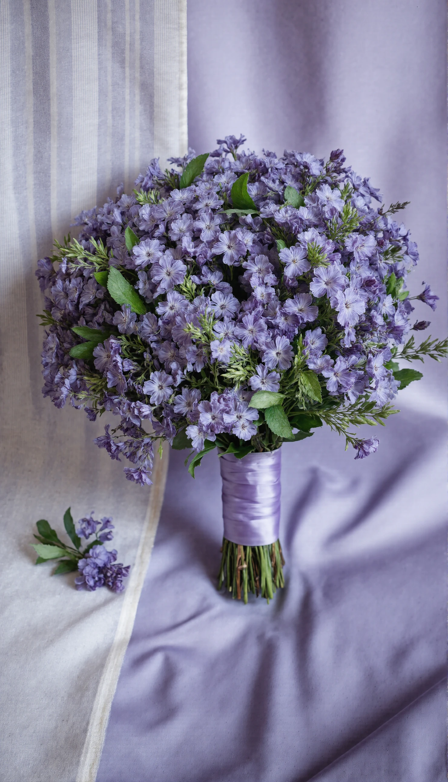 Elegant Lavender Flower Bouquet with Matching Boutonniere #40754