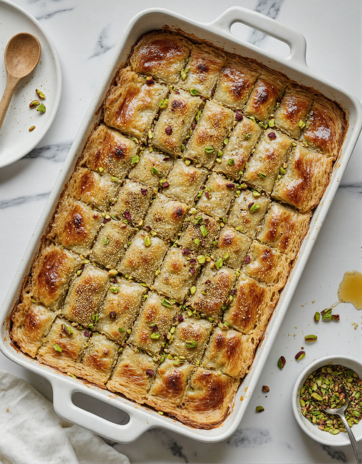 Freshly Baked Golden Pistachio Baklava #40766