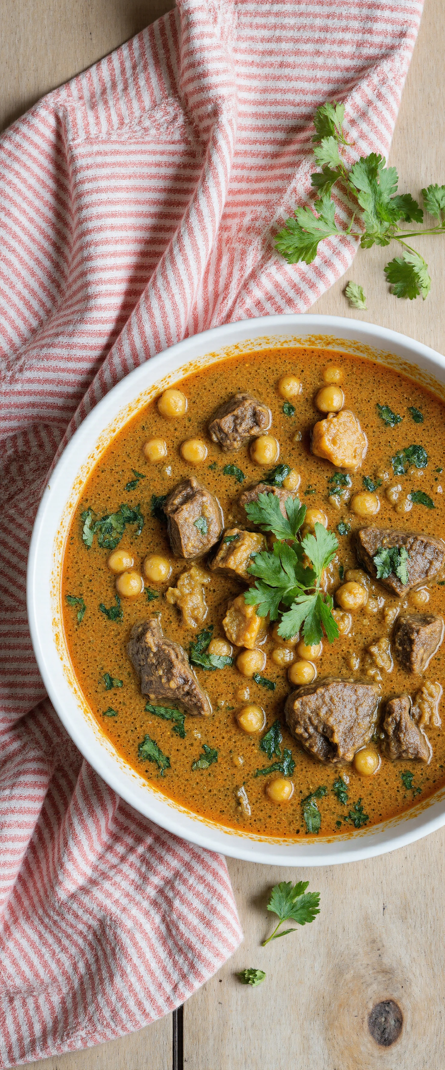Hearty Meat and Chickpea Curry with Fresh Cilantro #40771
