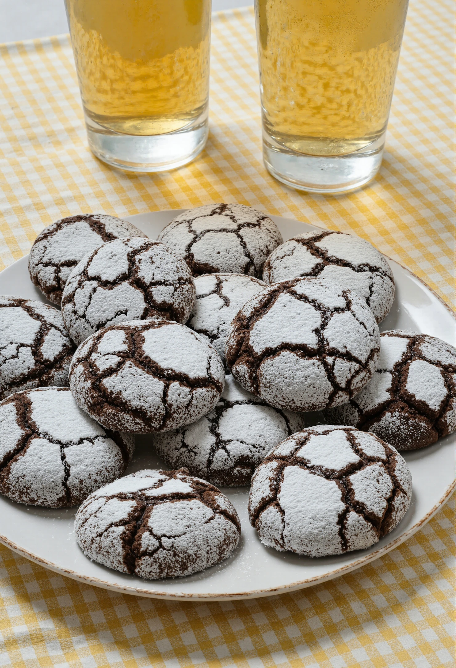 Delicious Chocolate Crinkle Cookies Dusted with Powdered Sugar #40779