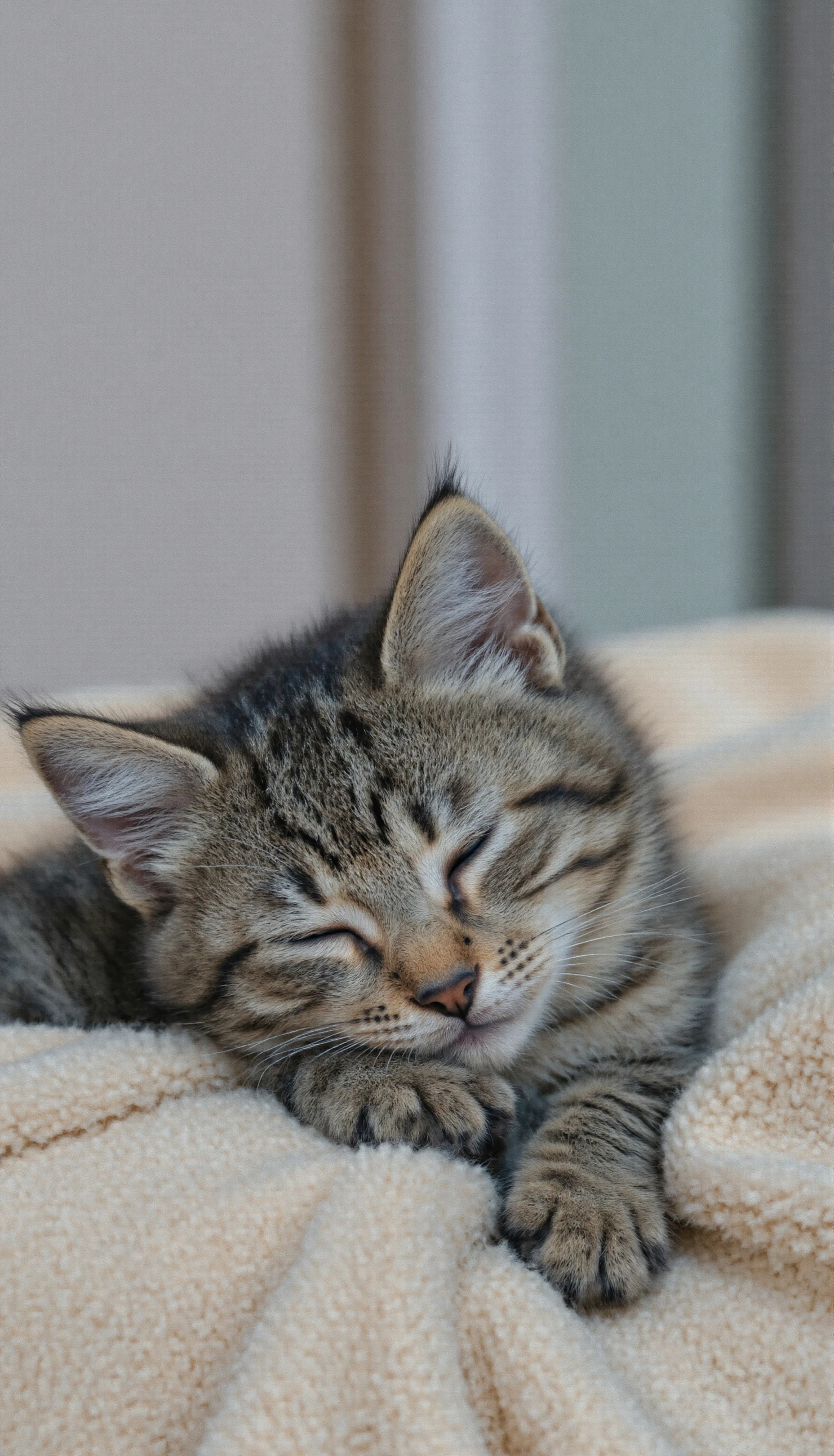Peaceful Sleep of a Tiny Tabby Kitten #40856