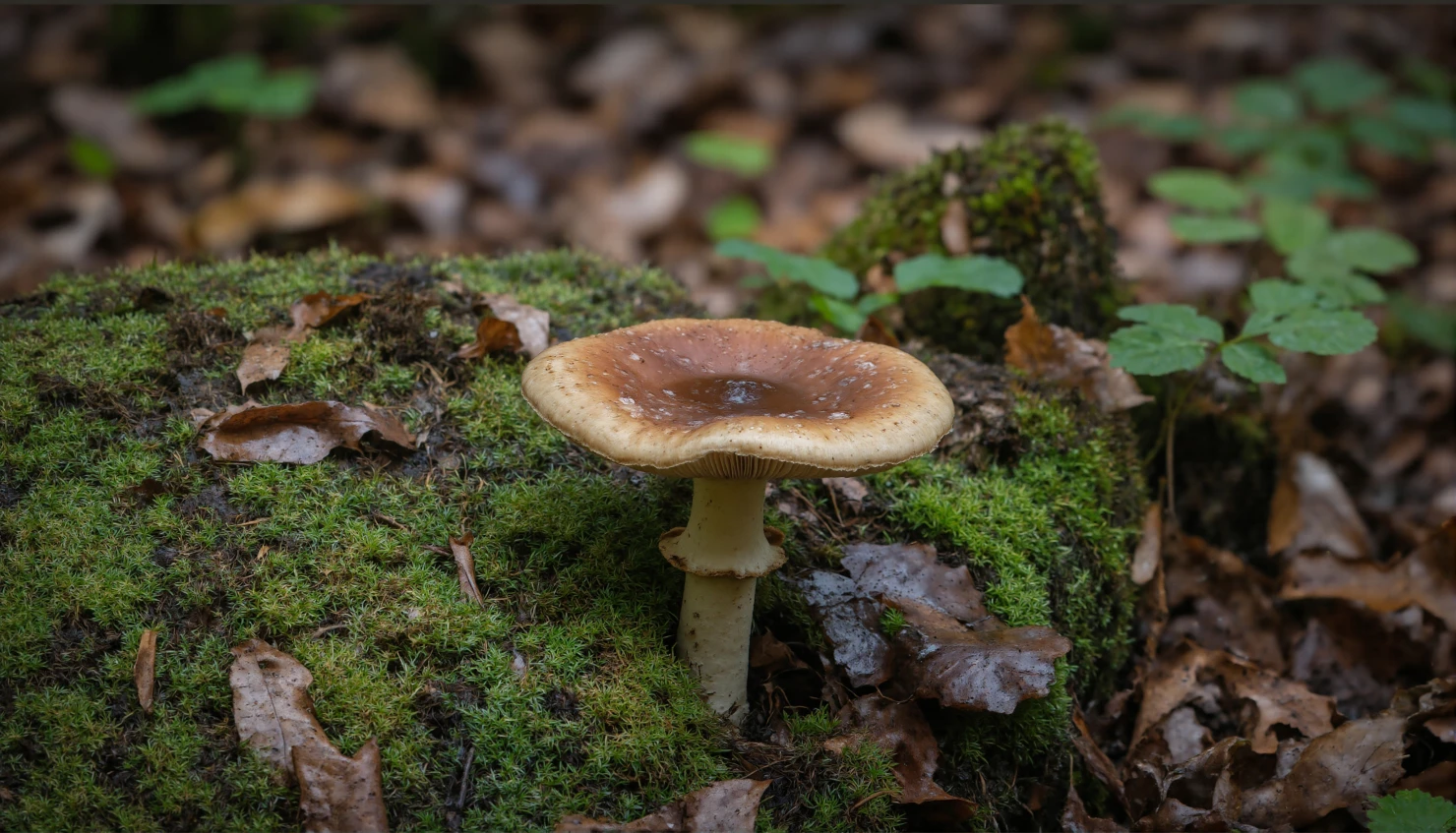 Woodland Mushroom on Mossy Forest Floor #40867