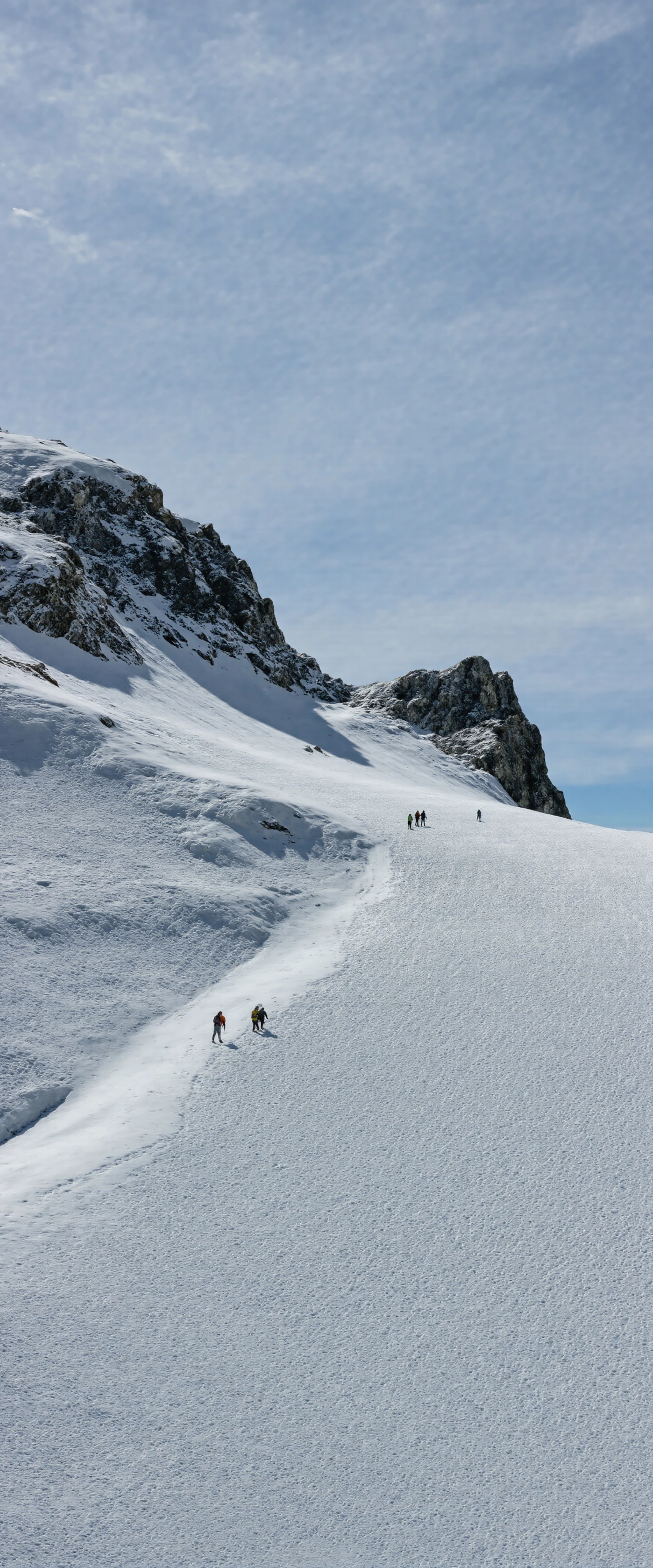 Hikers Ascending a Snowy Mountain Path #40897