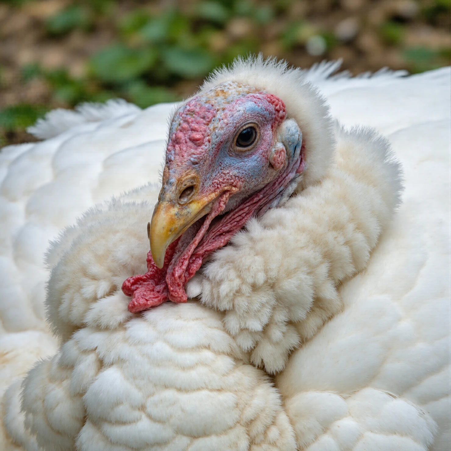 Close-up Portrait of a Domestic White Turkey #40938