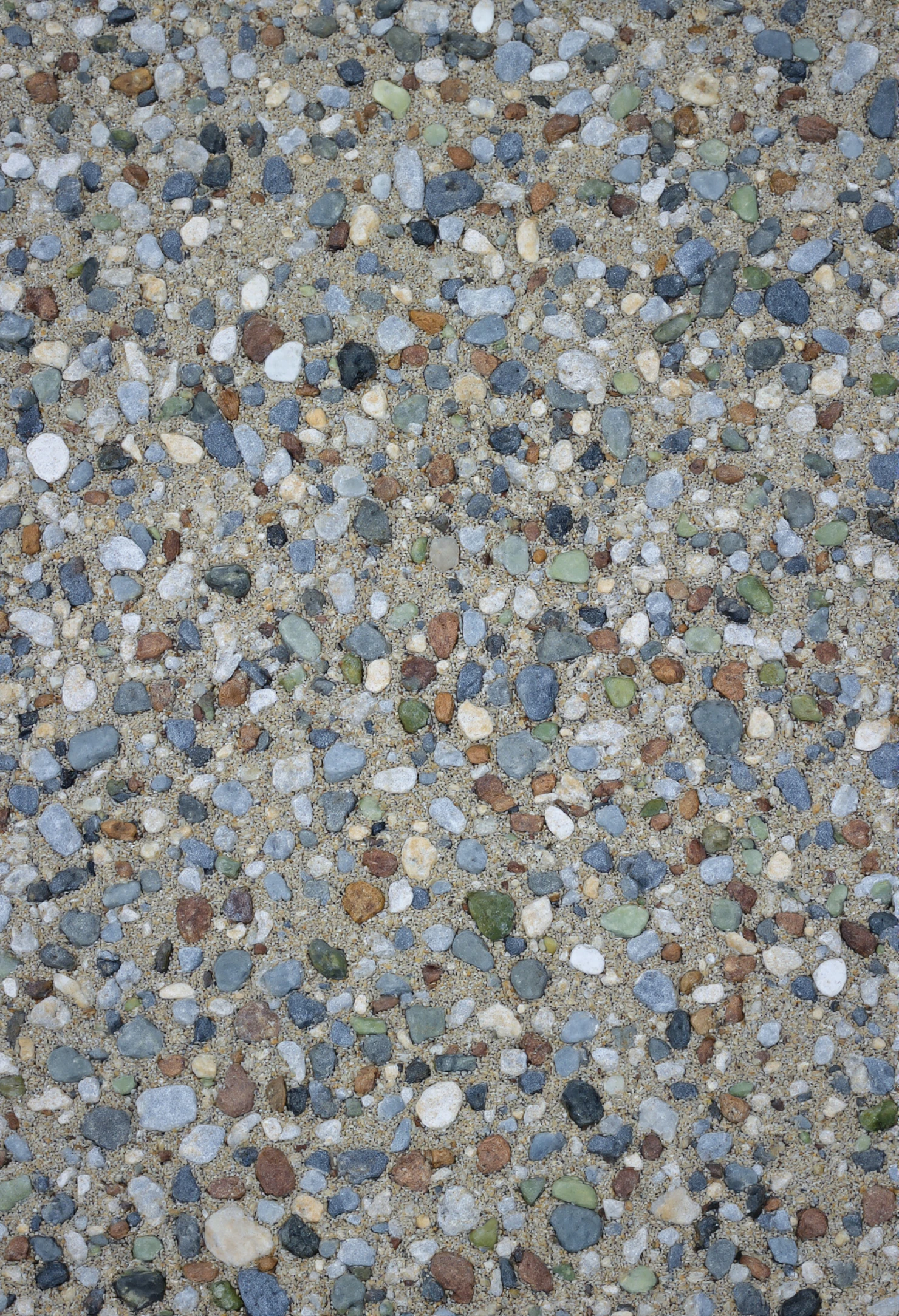 Exposed Aggregate Concrete Surface with Colorful Pebbles #40986