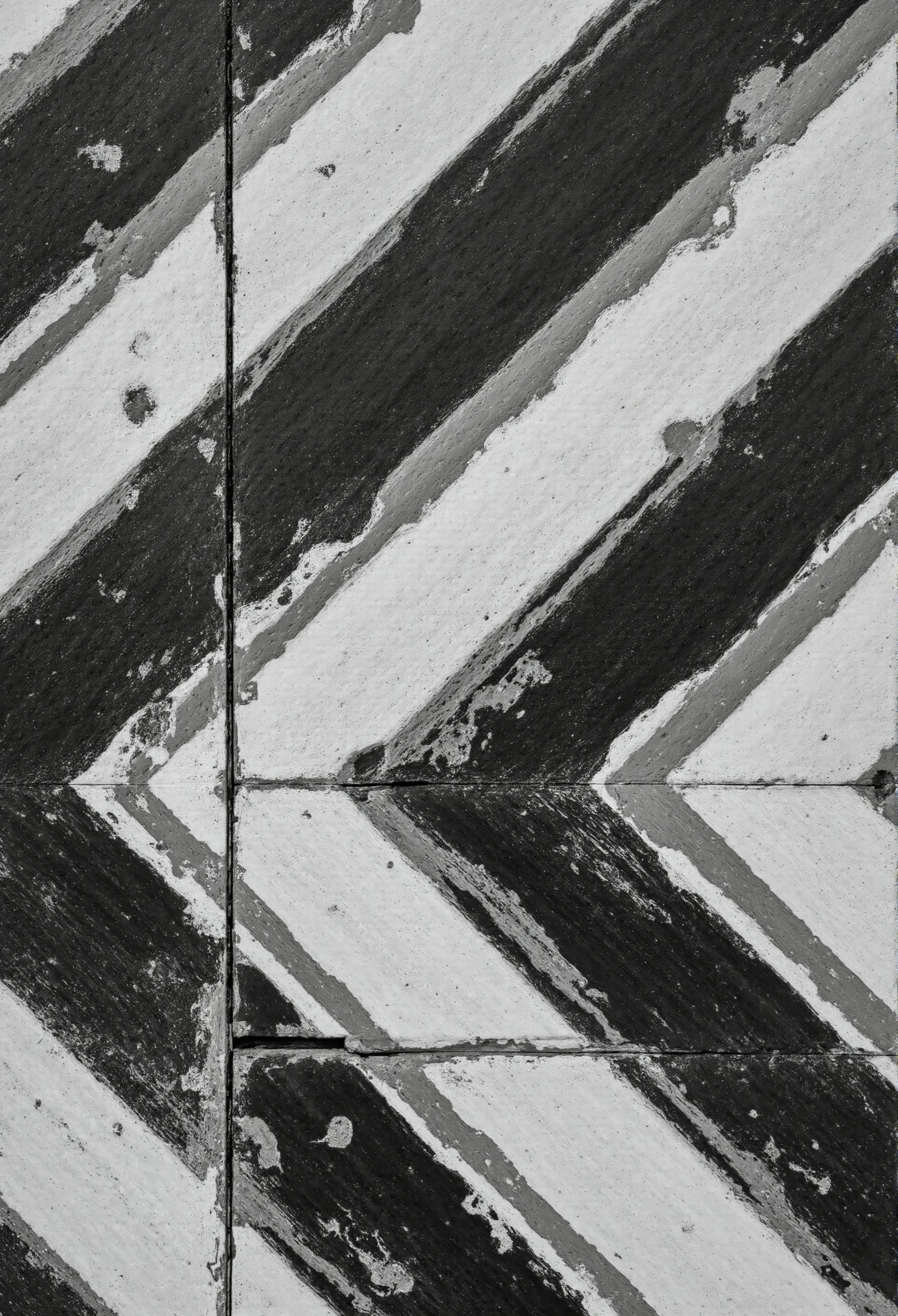 Monochrome Distressed Chevron Pattern on a Worn Wooden Surface #41012
