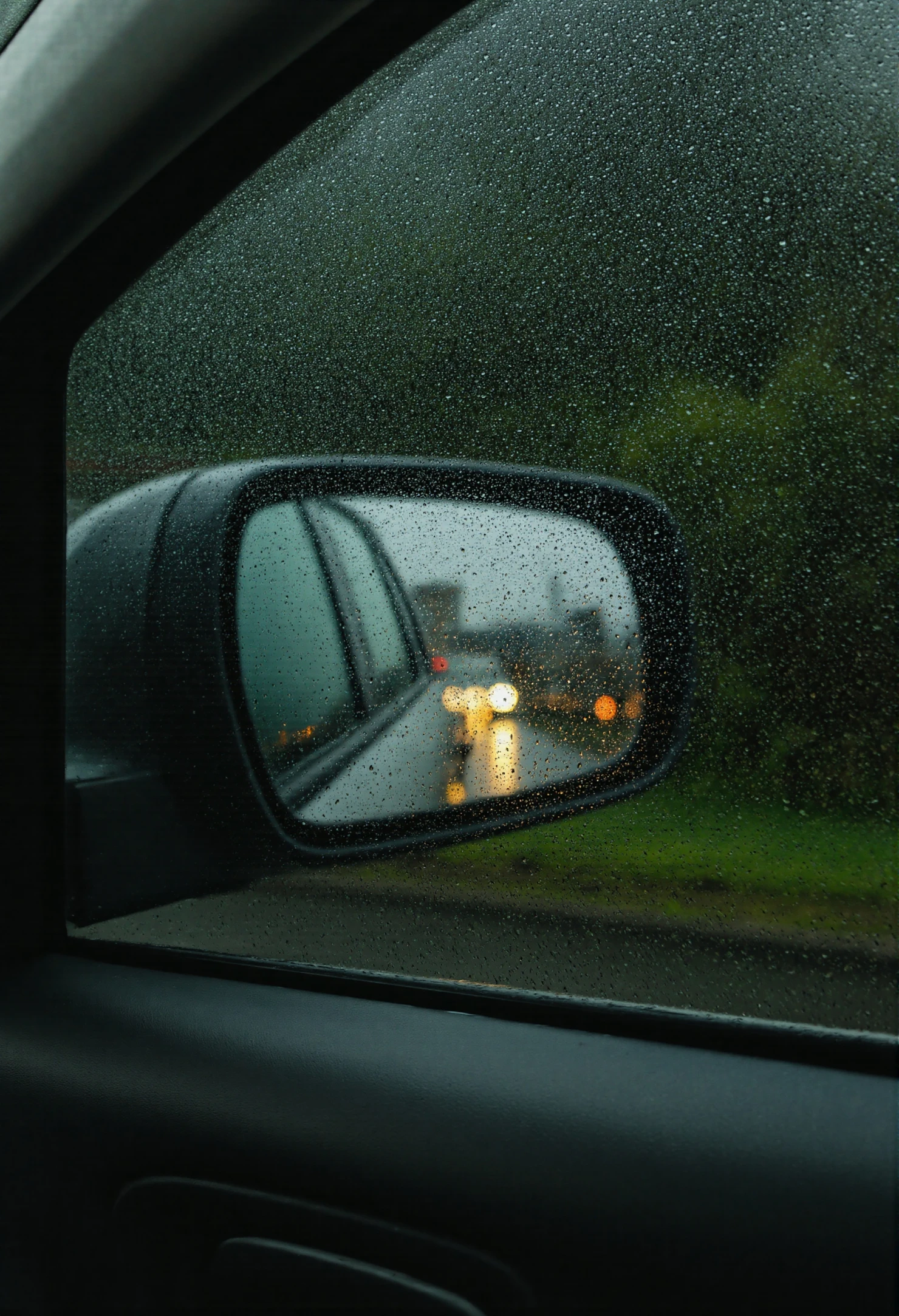 Rainy Drive Reflections in the Side Mirror #41029
