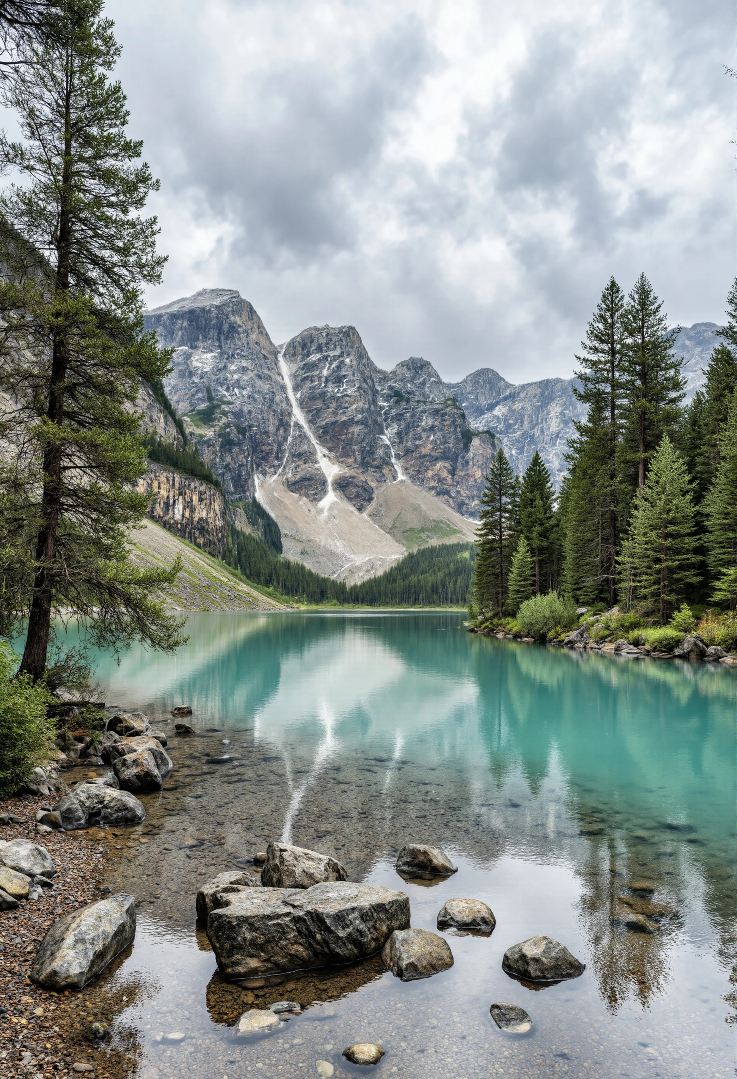 Majestic Turquoise Lake in a Mountain Valley #41084