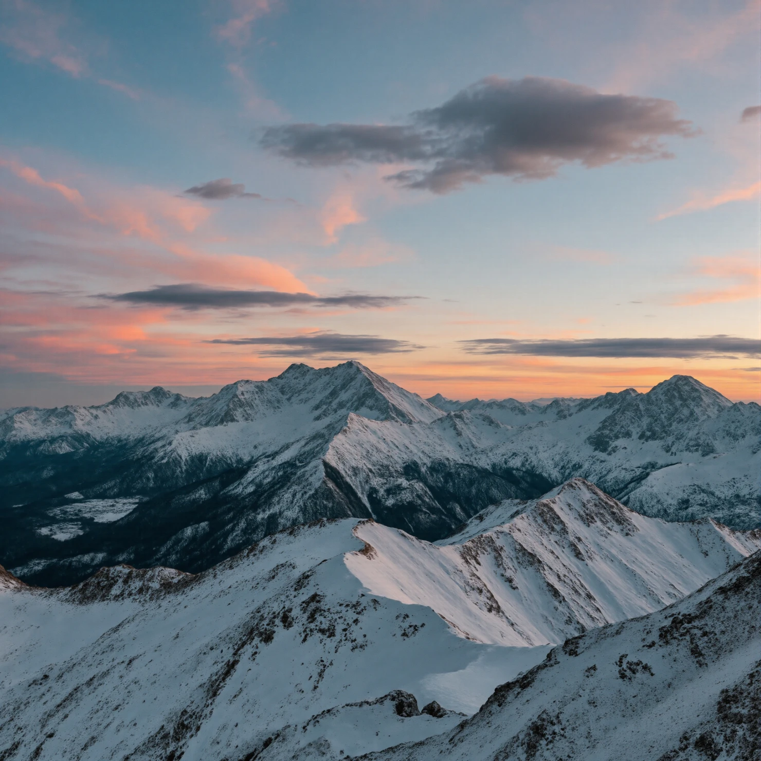 Majestic Snow-Capped Mountains at Sunset #41096