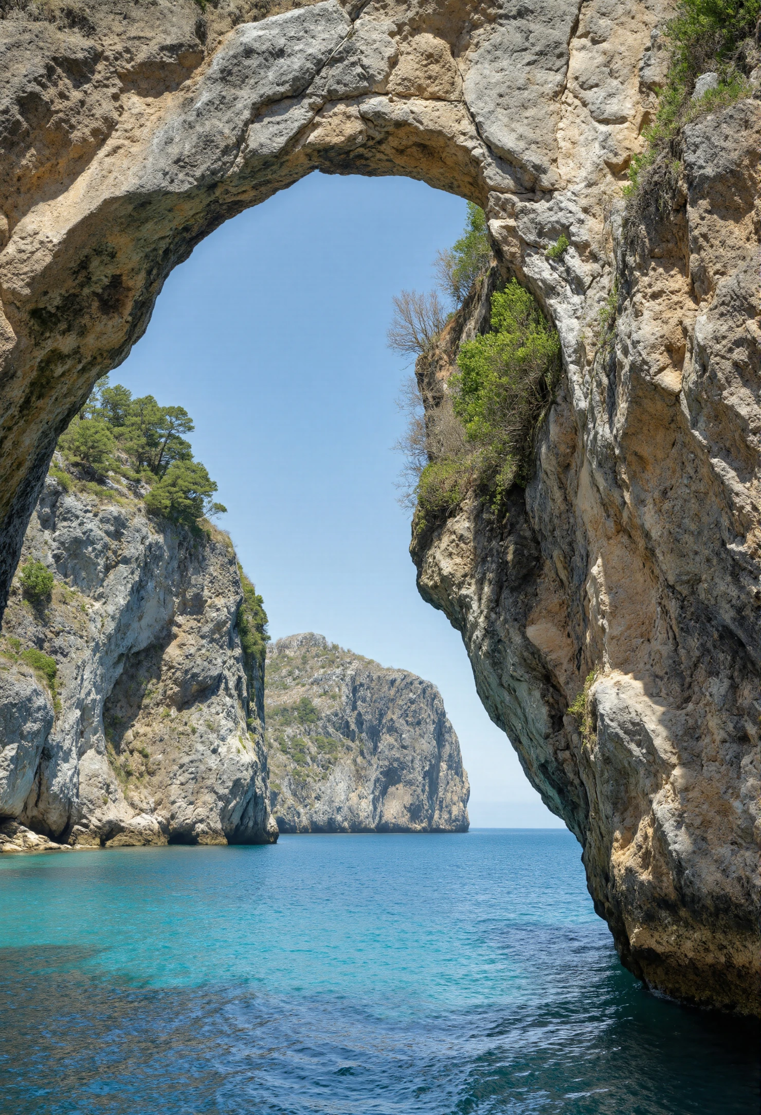 Natural Rock Arch Over Azure Mediterranean Waters #41108