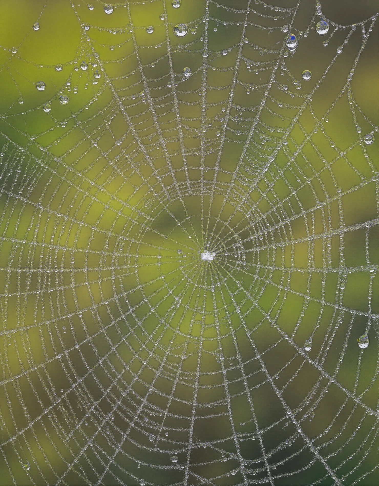 Intricate Spiderweb Adorned with Morning Dew #41131