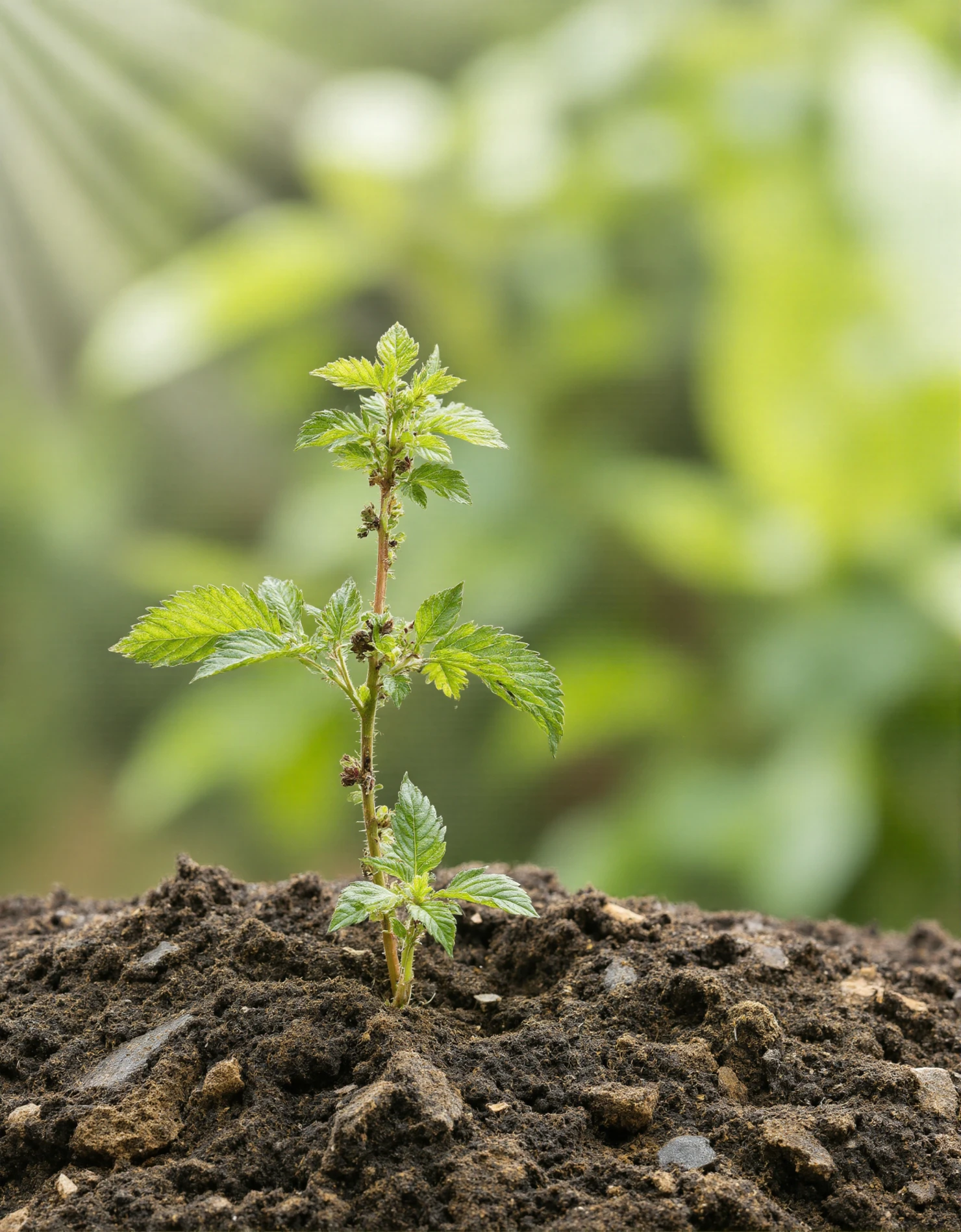 Young Plant Sprouting in Rich Soil #41136