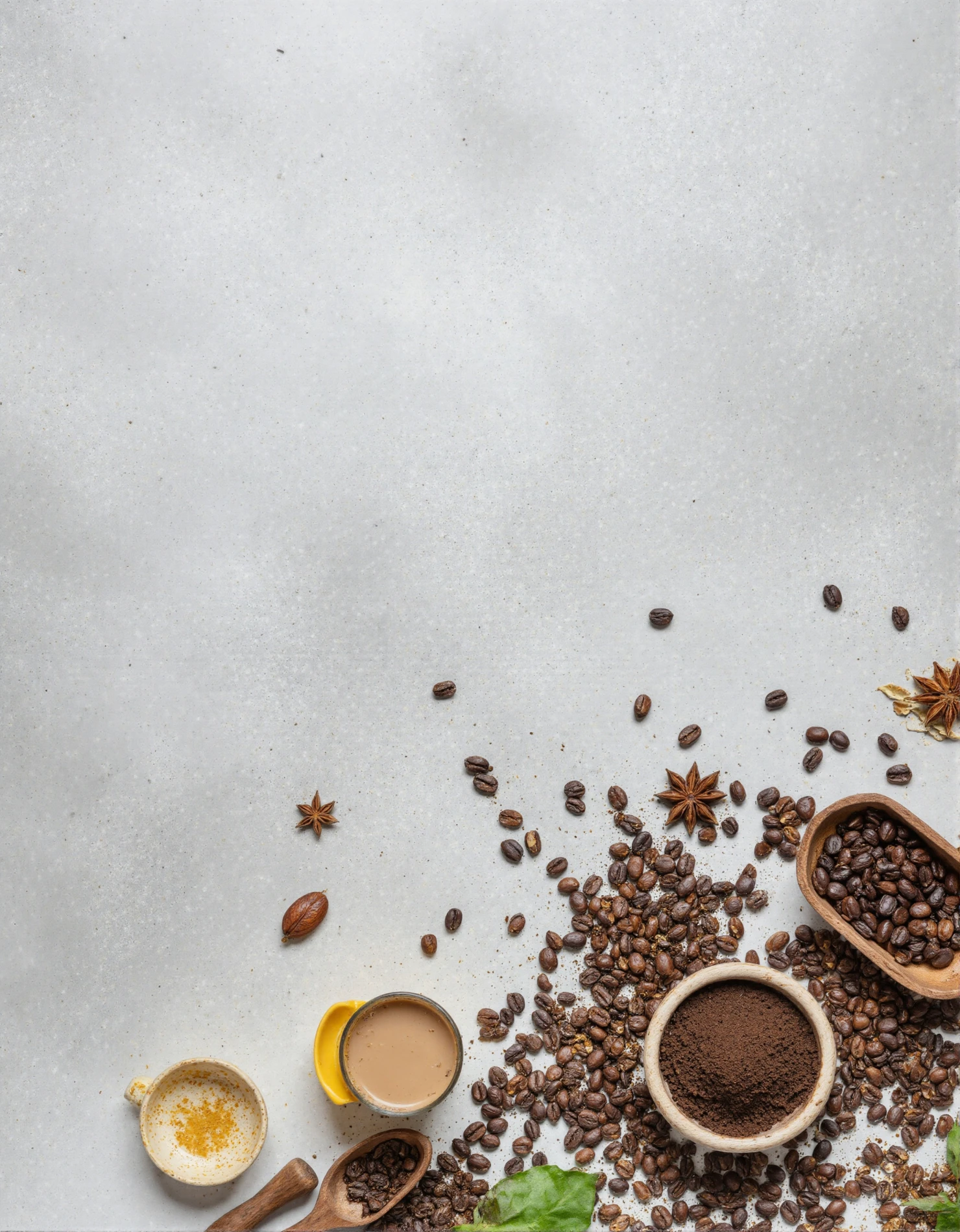 Aromatic Coffee Composition with Beans, Grounds, and Spices #41148
