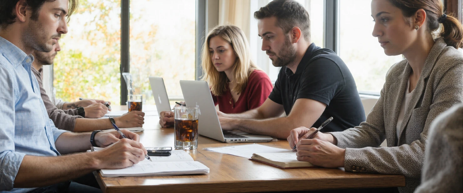 Young professionals collaborating and working on projects #41214