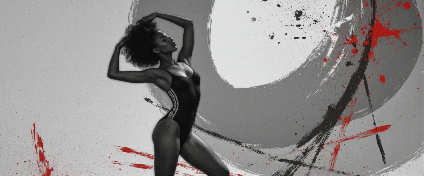 african Woman in a yellow bikini in a artistic background #41348