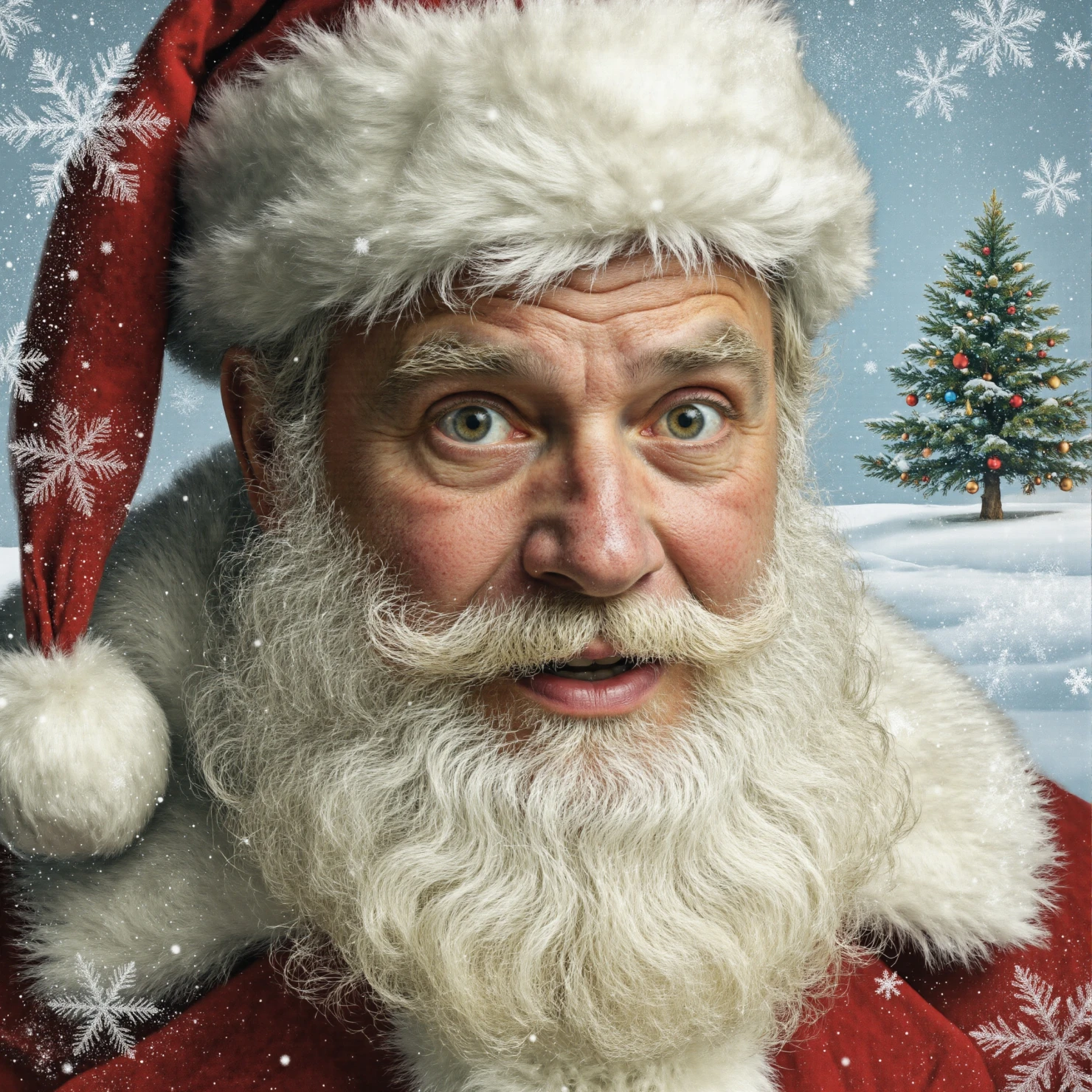 Surprised Santa Claus in a Winter Wonderland #41356