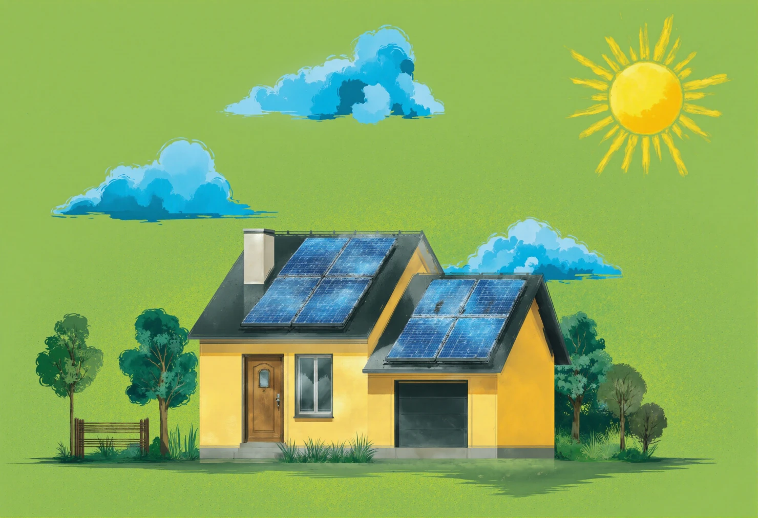 Sustainable Living: Solar Powered Eco-Home Illustration #41440