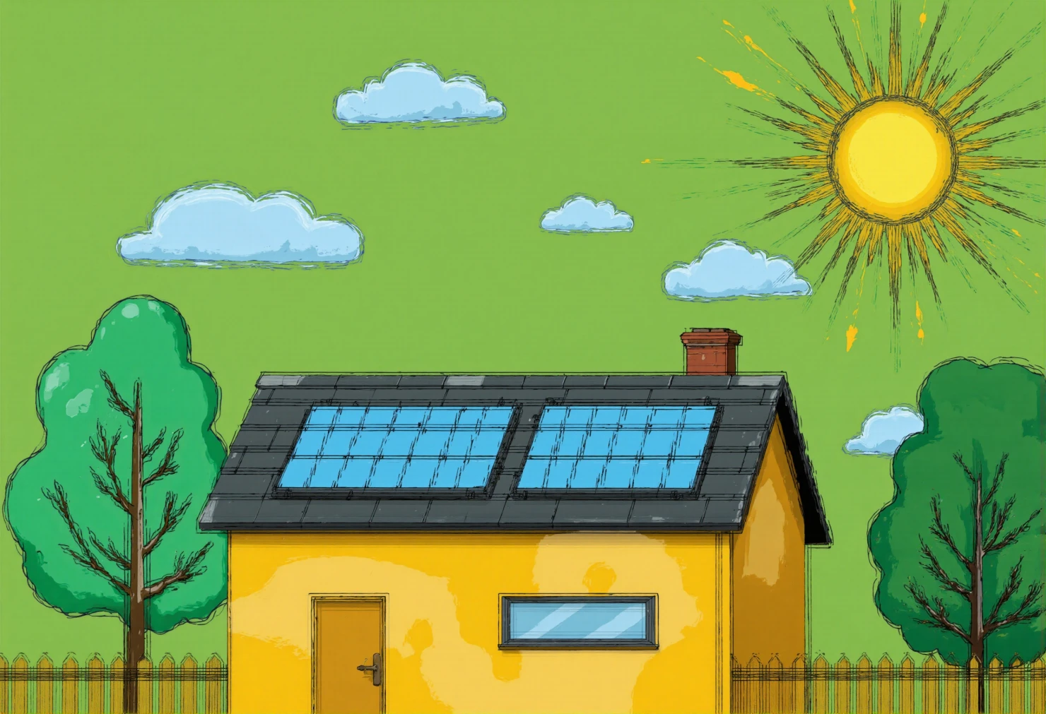 Sustainable Living: Solar Powered Eco-Home Illustration #41441