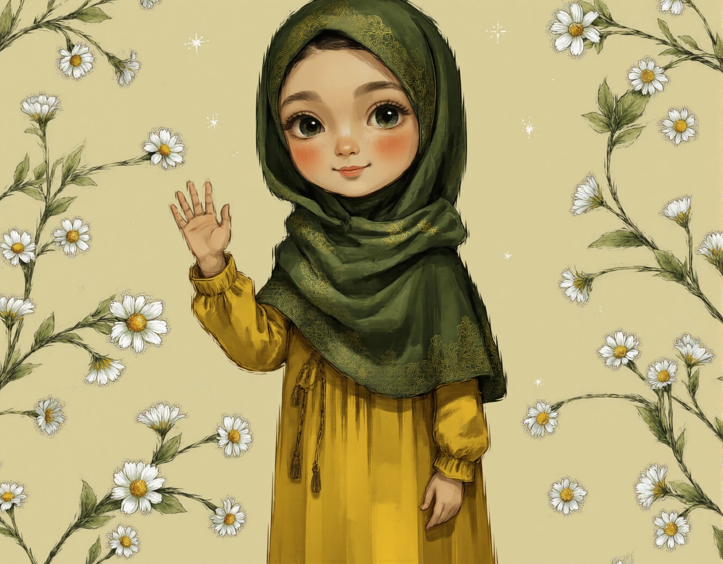 Daisy Greetings: A Whimsical Field of Flowers #41454