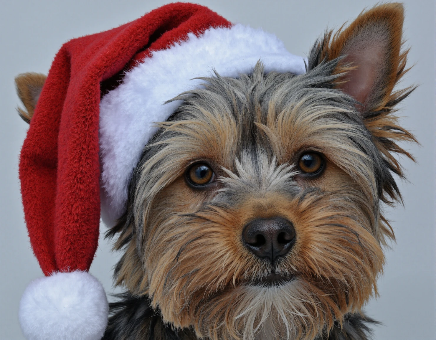 Yorkshire Terrier in a Santa Hat #41472