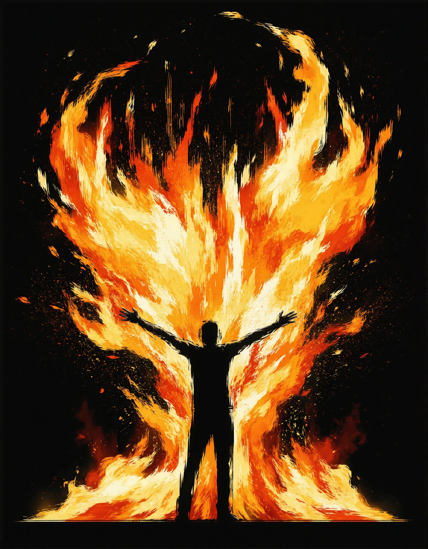 The Ascending Flame, man with fire #41483